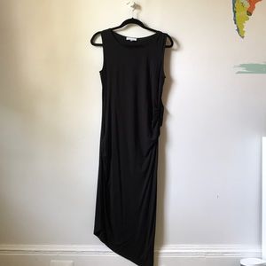 Calvin Klein black ruched tank dress